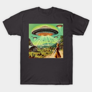 Vintage Comics UFO Encounters UFO Witness Cartoon Vintage T-Shirt